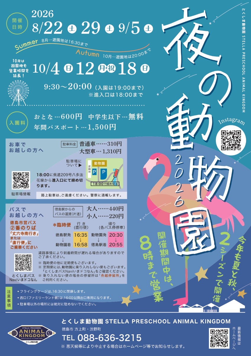 【徳島イベント情報2026】8/22｜夜の動物園2026
