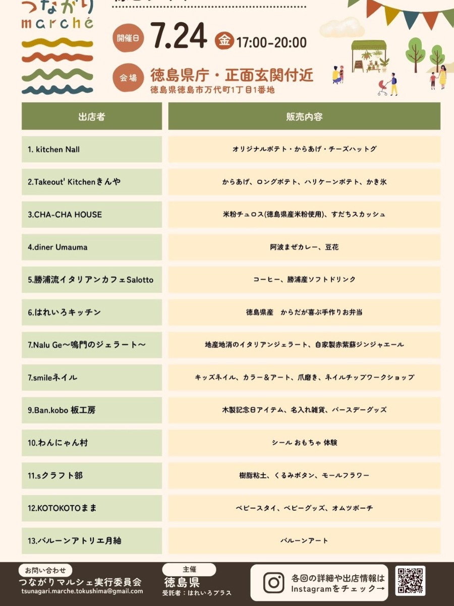 【徳島イベント情報2026】7/24｜つながりmarché