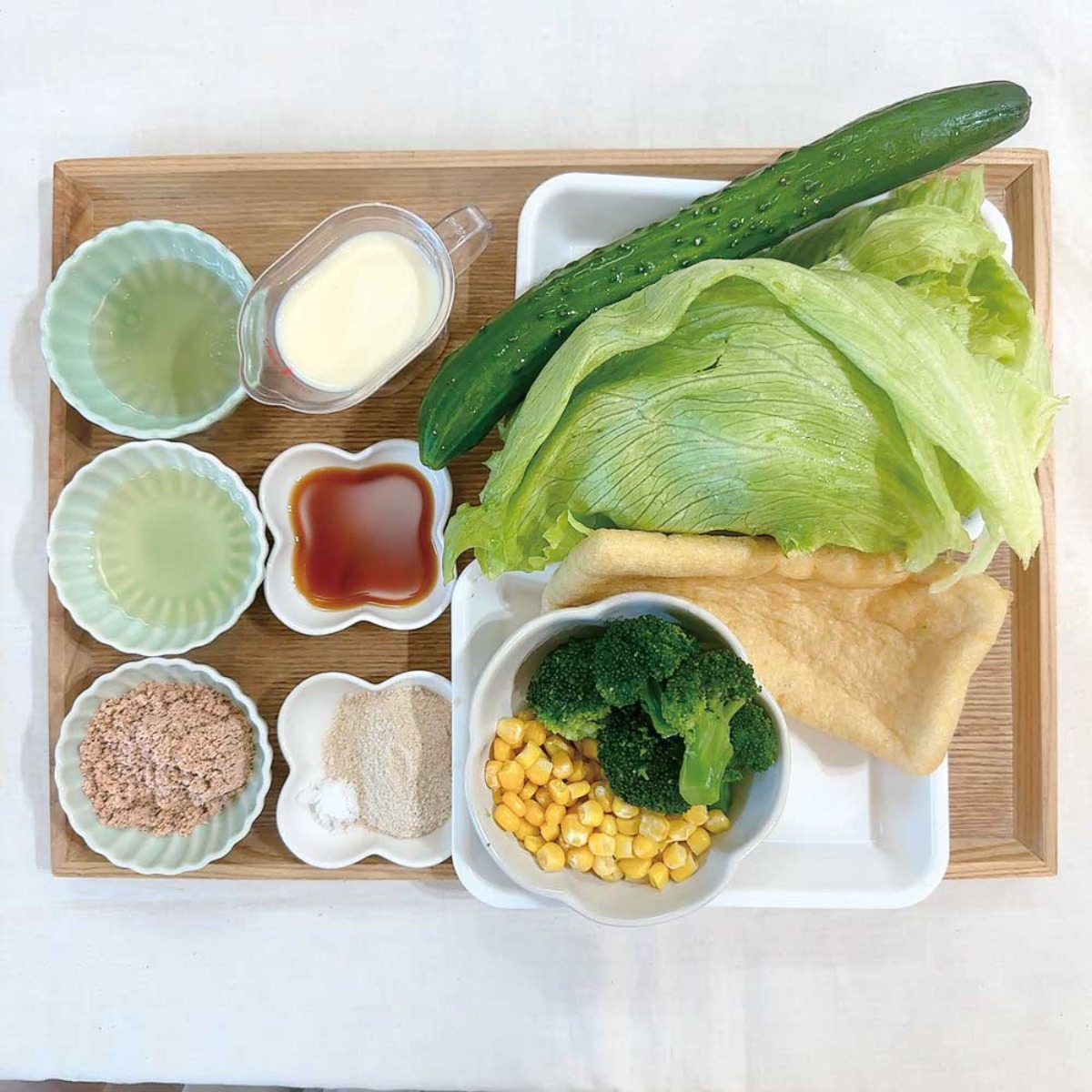 【お料理レシピ】豆乳ごまドレのカリカリ油揚げサラダ／cotocotoみさき先生の「親子でつくろう！はじめてキッチン」