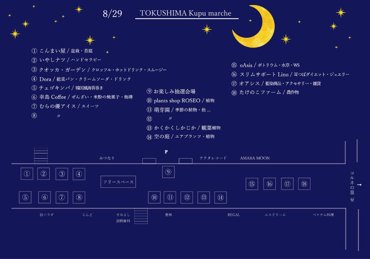 【徳島イベント情報2026】8/29｜NIGHT TOKUSHIMA Kupu marché