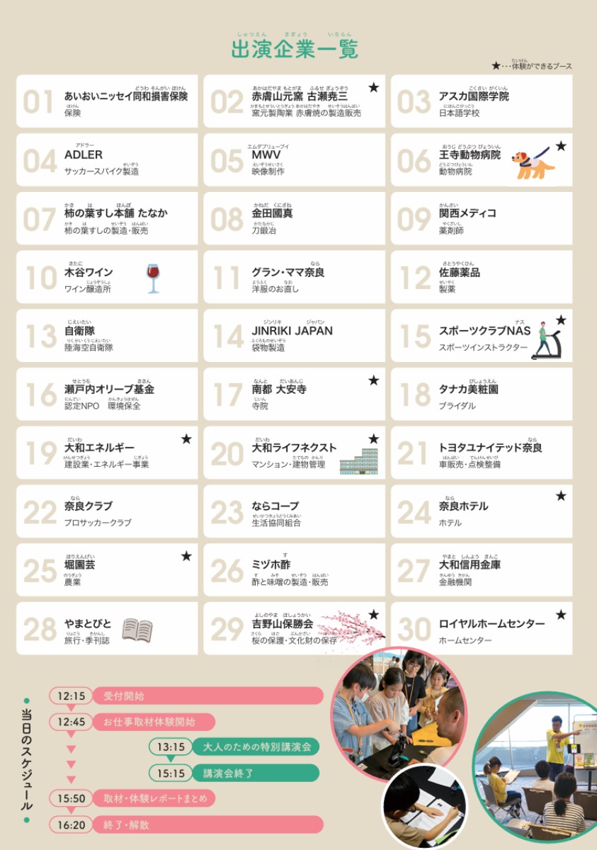 奈良県の小学生に通う3~6年生対象!様々な企業に直接インタビューできる『奈良のお仕事フェスティバル』開催!【コトクリエ|奈良市】