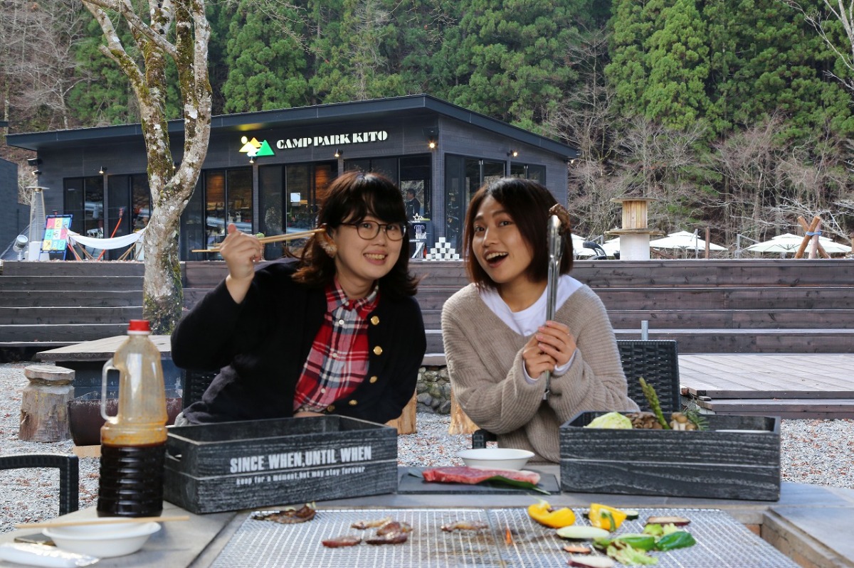 《那賀町／CAMP PARK KITO》女子2人で手ぶらでキャンプに行ってＢＢＱしてみた。［ランチ編］