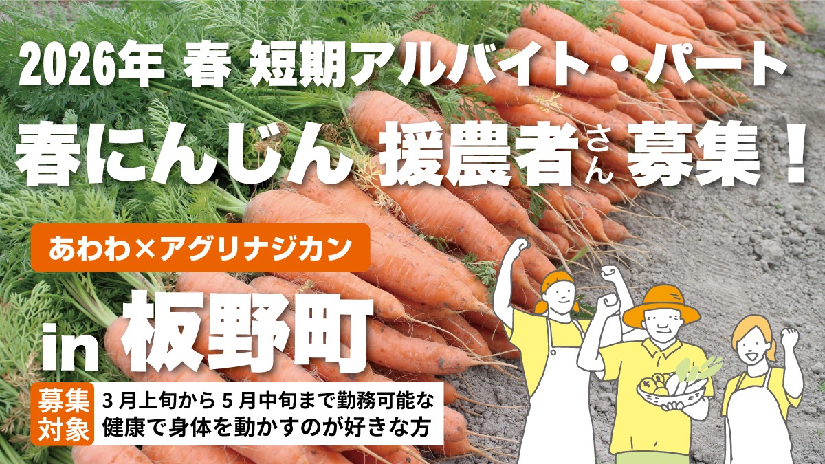 【徳島県｜短期求人｜アルバイト・パート】にんじん農家さんで働きませんか？ （板野町エリア）