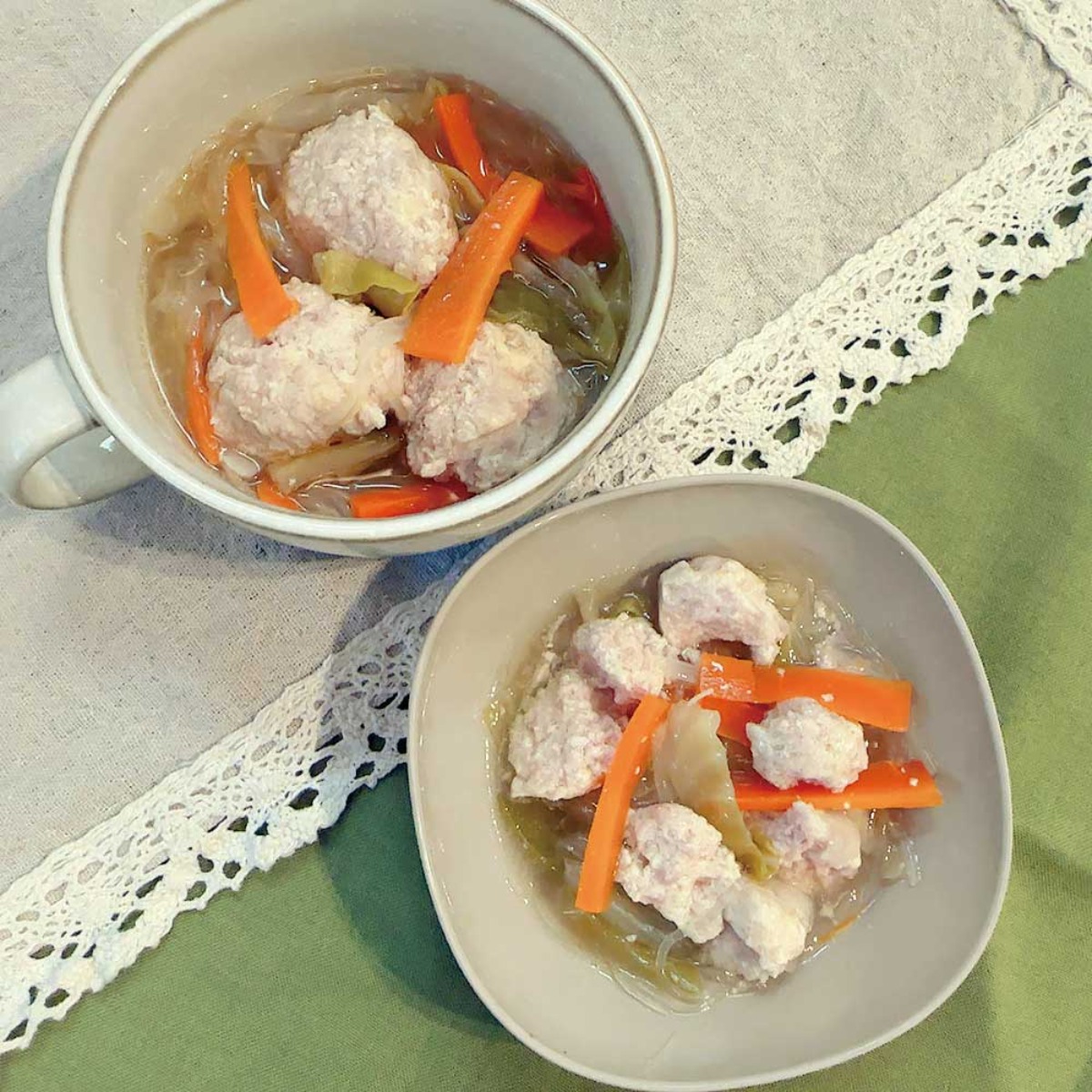 【お料理レシピ】鶏だんごと春野菜の春雨スープ／cotocotoみさき先生の「親子でつくろう！はじめてキッチン」