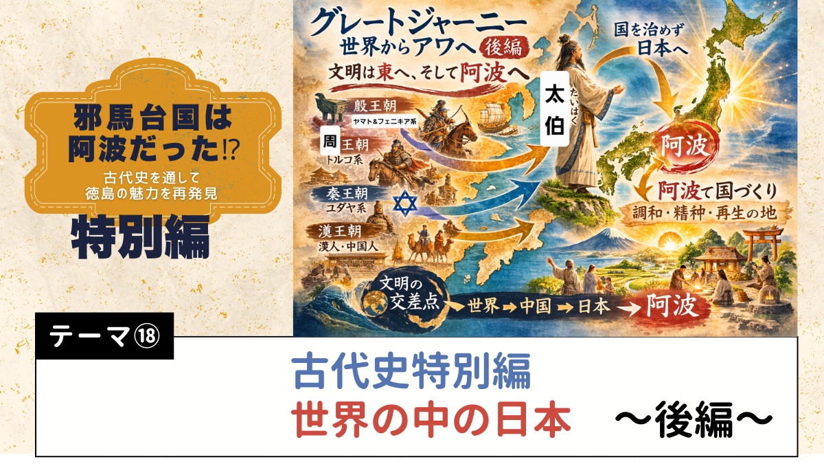邪馬台国は阿波だった!?【古代史を通して徳島の魅力を再発見】テーマ⑱古代史特別編／世界の中の日本～後編～
