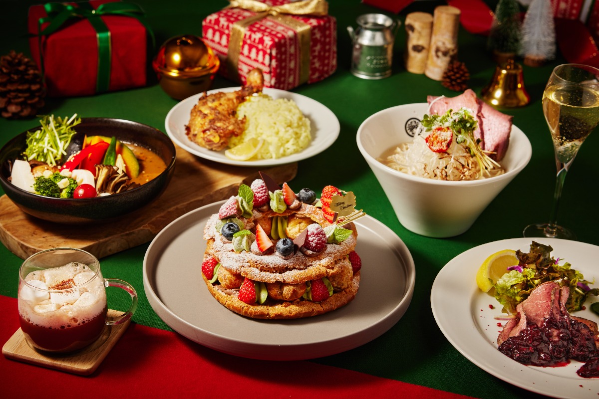 牧草と牛乳瓶が輝く、トマムの牧場クリスマス