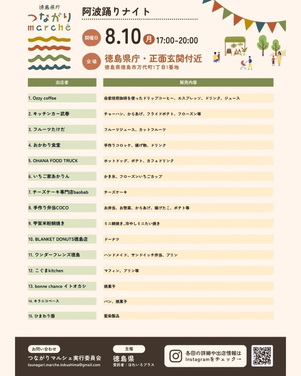 【徳島イベント情報2026】8/10｜つながりmarché