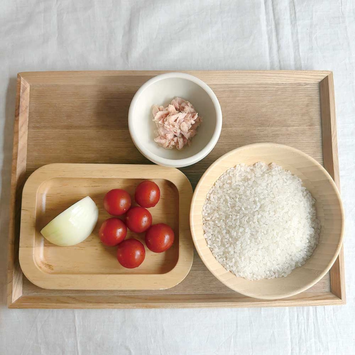 【お料理レシピ】炊飯器で簡単！ ミニトマトツナご飯／cotocotoみさき先生の「親子でつくろう！はじめてキッチン」
