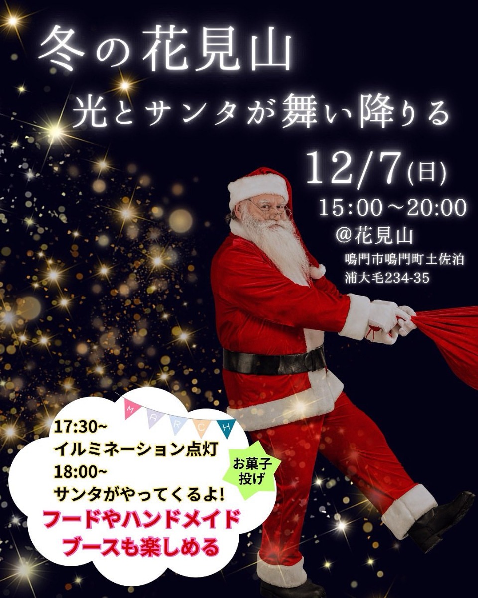 【徳島イベント情報2025】12/7｜冬の花見山～光とサンタが舞い降りる～