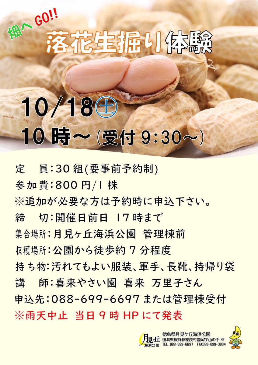 【徳島イベント情報2025】月見ヶ丘海浜公園【10月】