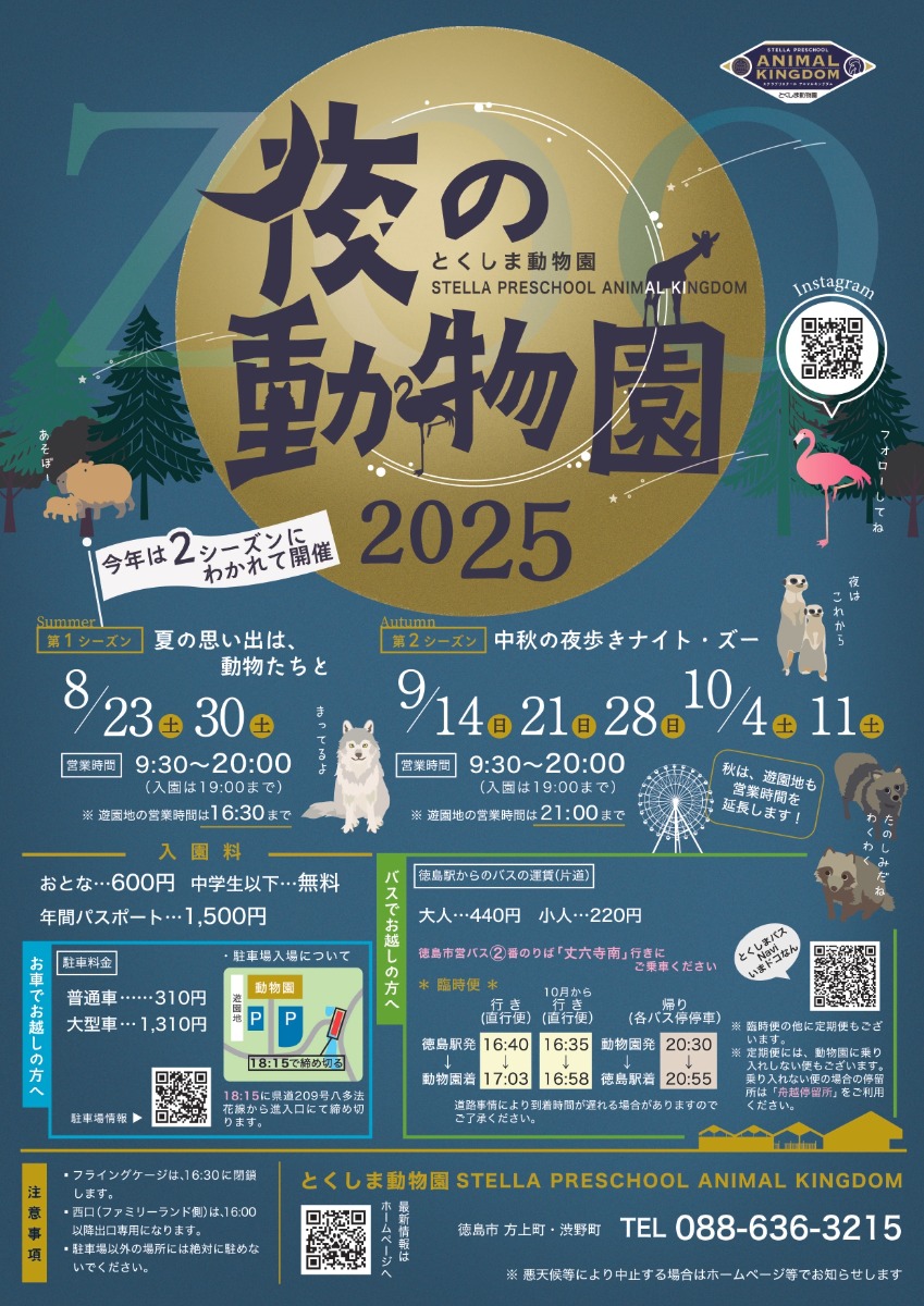 【徳島イベント情報2025】10/11|夜の動物園2025