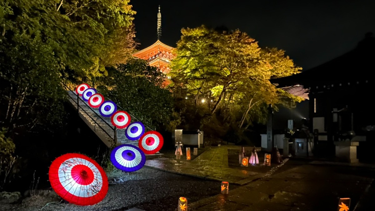 【紅葉ライトアップ】もみじ回廊　奈良県岡寺で日本最大規模の鮮やかな和傘