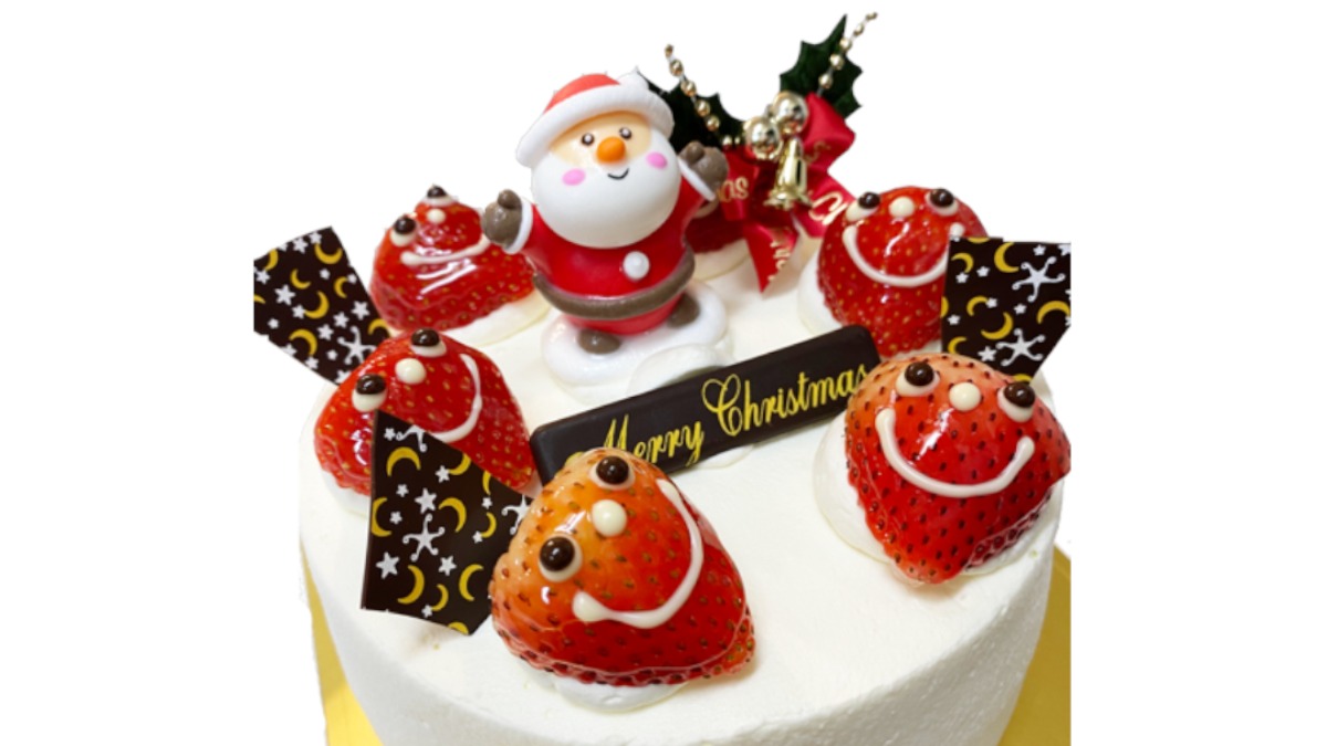 【奈良クリスマスケーキ2023｜洋菓子工房Ub｜大和高田市】今年もバンザイサンタに会える♪にこにこ笑顔になるクリスマスケーキ