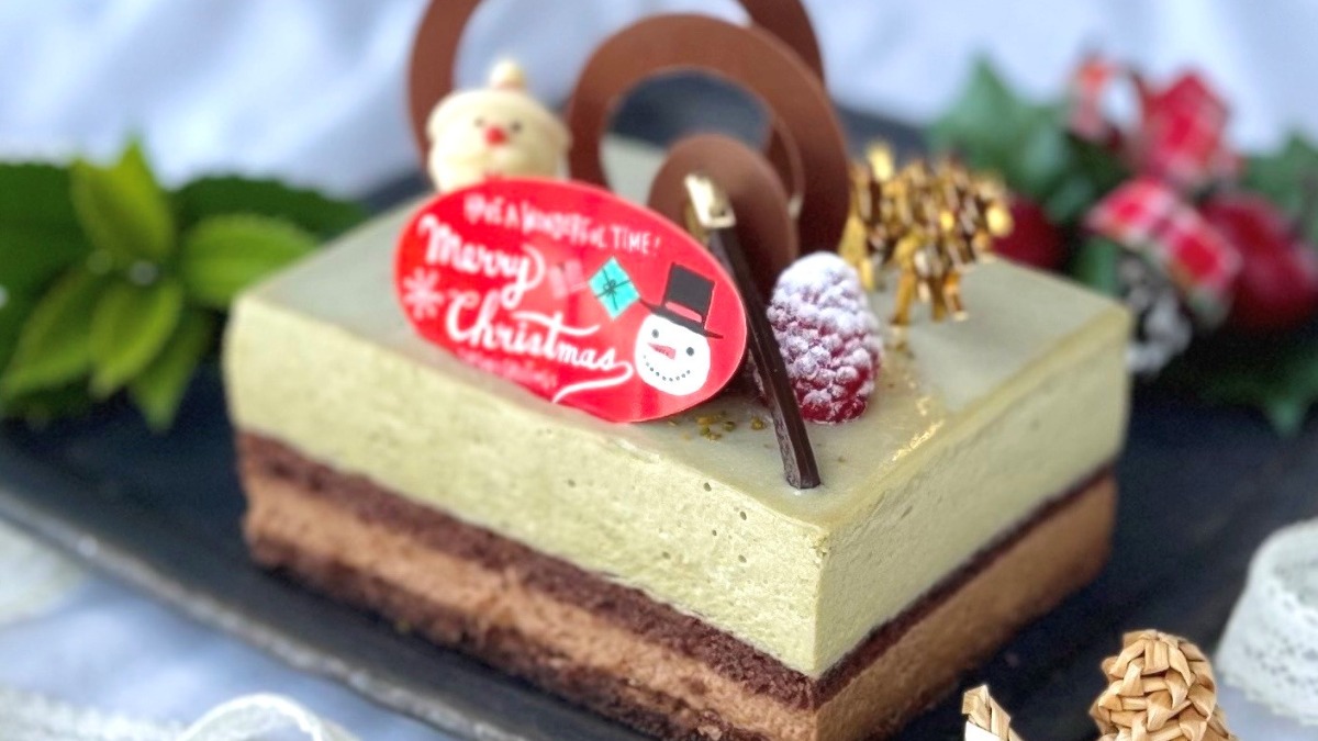 【奈良クリスマスケーキ2022｜Patisserie Riche｜奈良市】オトナかわいいピスタチオのクリスマスケーキ