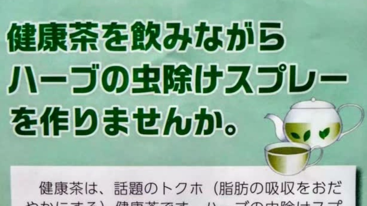 【徳島イベント情報2025】6/24｜トクホの健康茶&天然虫除けハーブスプレー手づくり講座［要申込］